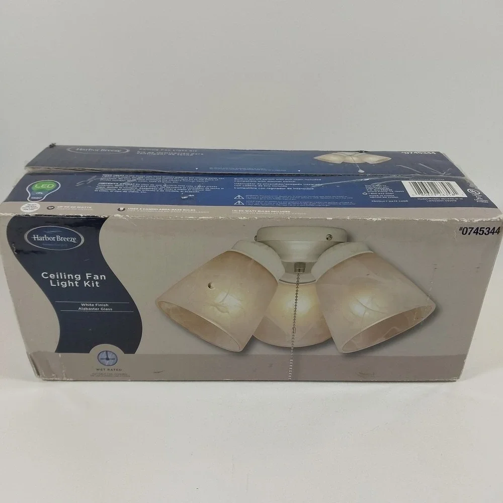 Harbor Breeze Ceiling Fan Light Kit LED White Alabaster 0745344